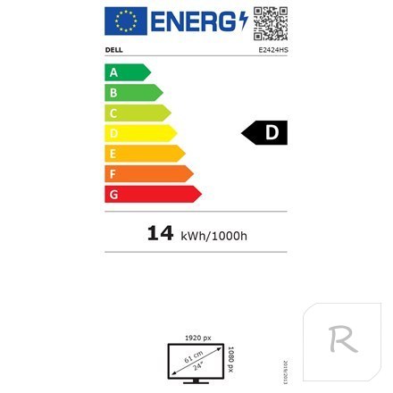 Dell Monitor E2424HS 23,8", VA, FHD, 1920 x 1080, 16:9, 5 ms, 250 cd/m², Czarny, 60 Hz, Liczba portów HDMI 1