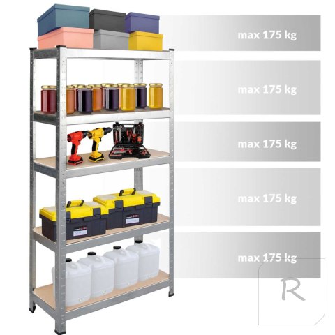 REGAŁ METALOWY MAGAZYNOWY GARAŻOWY 180 X 100 X 50 CM HUMBERG