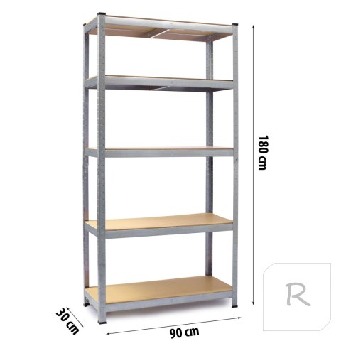 REGAŁ METALOWY MAGAZYNOWY GARAŻOWY 180 X 90 X 30 CM HUMBERG