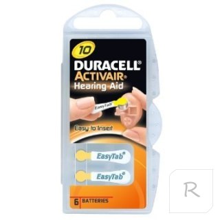 Duracell A10/DA10/ZL10, ogniwa powietrzne z cynkiem, 6 szt.