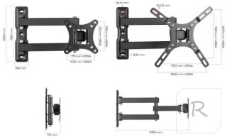 OBROTOWY UCHWYT TV WIESZAK TELEWIZORA 22-42 CALI
