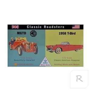 Model plastikowy - Samochody Classic Roadsters - MG-TD / 1958 T-Bird - Glencoe Models (2szt)