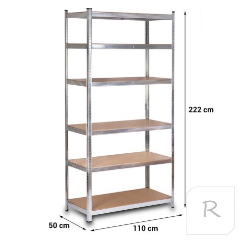 REGAŁ METALOWY MAGAZYNOWY GARAŻOWY 222 x 110 x 50 cm Humberg